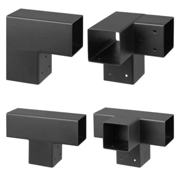 Paalverbinder Voor Pergola Hoekstuk 3-kants 7x7 Cm Zwart - Afbeelding 3