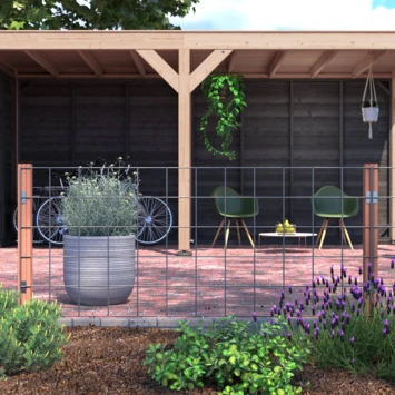 Gaas Volgpakket Tuinhek Hardhout 75x180cm liggend - Afbeelding 3