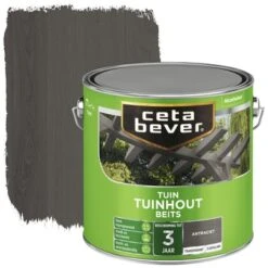 CetaBever Tuinhoutbeits Transparant Antraciet Zijdeglans 2,5 L