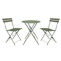 Bistro Set Belgrado Metal Steel Green