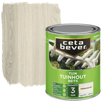 CetaBever Tuinhoutbeits Transparant Vergrijsd Wit Zijdeglans 750 Ml