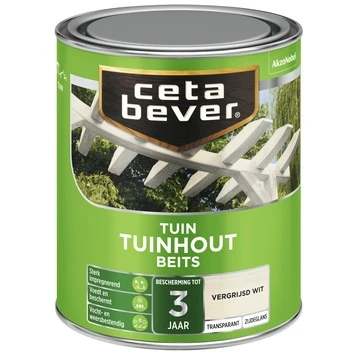 CetaBever Tuinhoutbeits Transparant Vergrijsd Wit Zijdeglans 750 Ml - Afbeelding 2