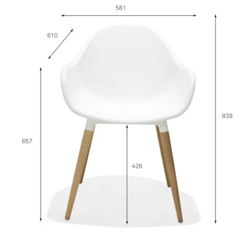 Stoel Odense Wit - Afbeelding 2