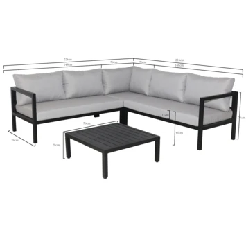 Loungeset Evora Antraciet - Afbeelding 2