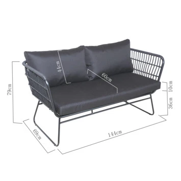 Loungebank Madrid Zwart - Afbeelding 2