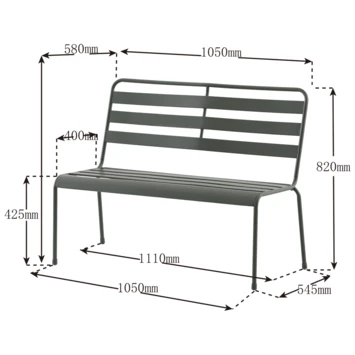 Tuinbank Digne Legergroen - Afbeelding 2